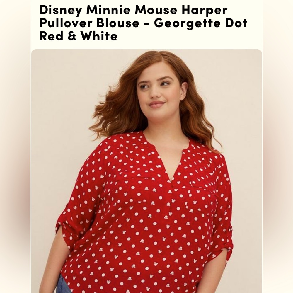Torrid Harper Minnie Mouse dotted shirt 3X (22-24)